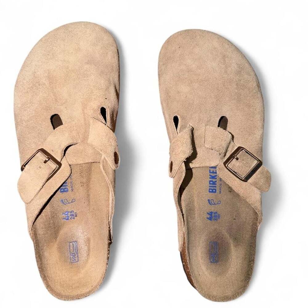 Birkenstock Boston Soft Footbed Clogs Taupe Suede Size 44